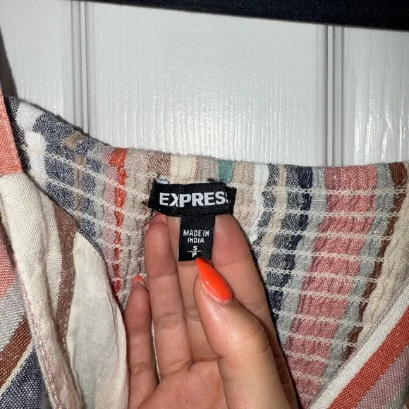 Express Multi Color Striped Midi Dress - Picture 7 of 7